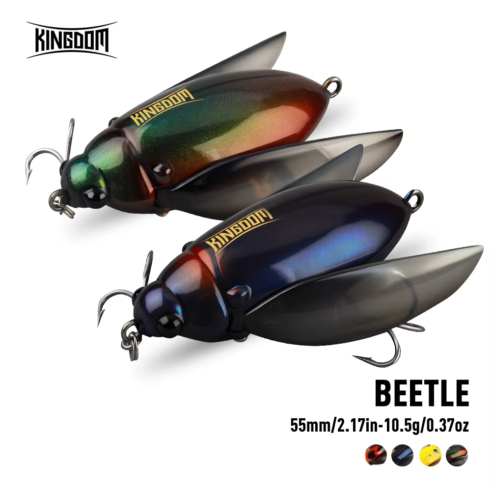 Kingdom GloamWing Beetle - Señuelo superficie insecto para lubina