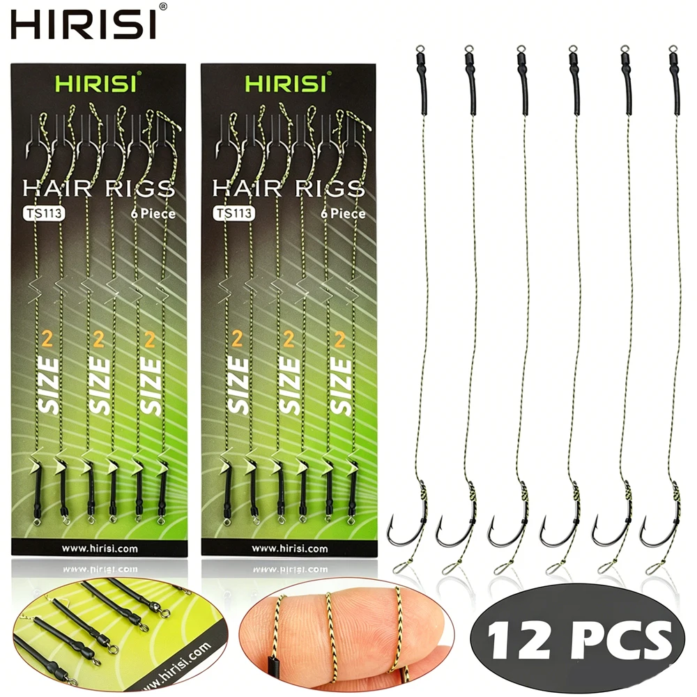 Hirisi Anzuelos pre-atados para boilies de carpa con línea - imagen 3