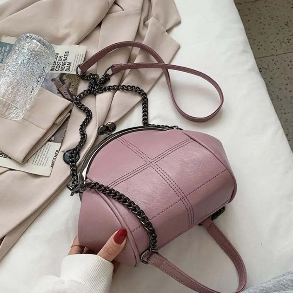 Bolso de Pesca cuero PU vintage con bandolera, cierre clip diario