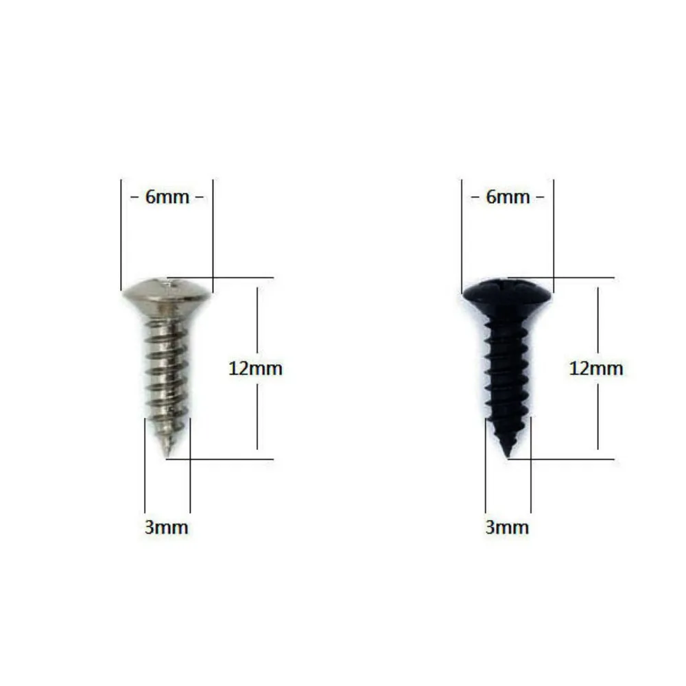 Tornillos para golpeador de guitarra en colores negro, plata y oro