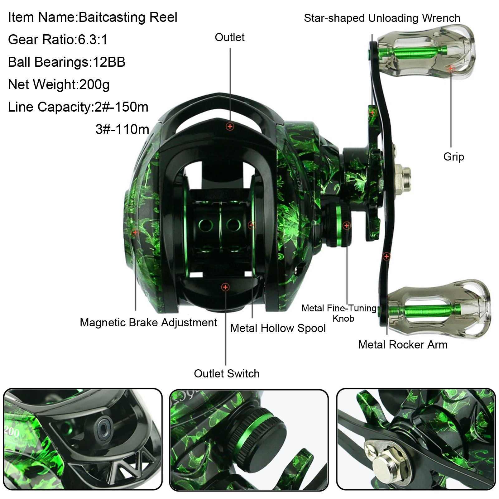 Sistema de frenado y rotor del carrete