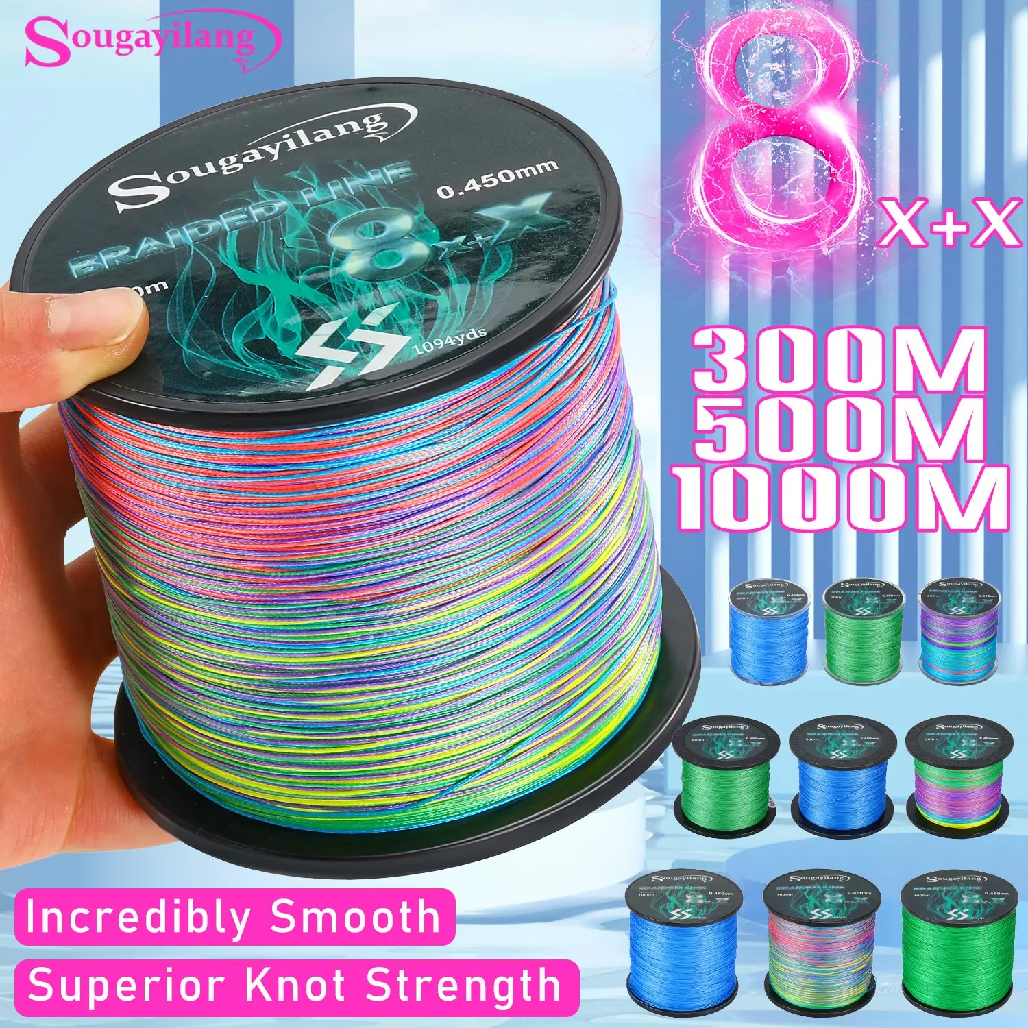 Línea de pesca trenzada carpa Sougayilang PE de 8+X hilos - imagen 5