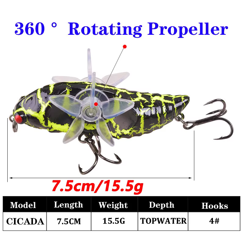 Popper con hélice para curricán Marino 7.5cm 15.5g - imagen 5