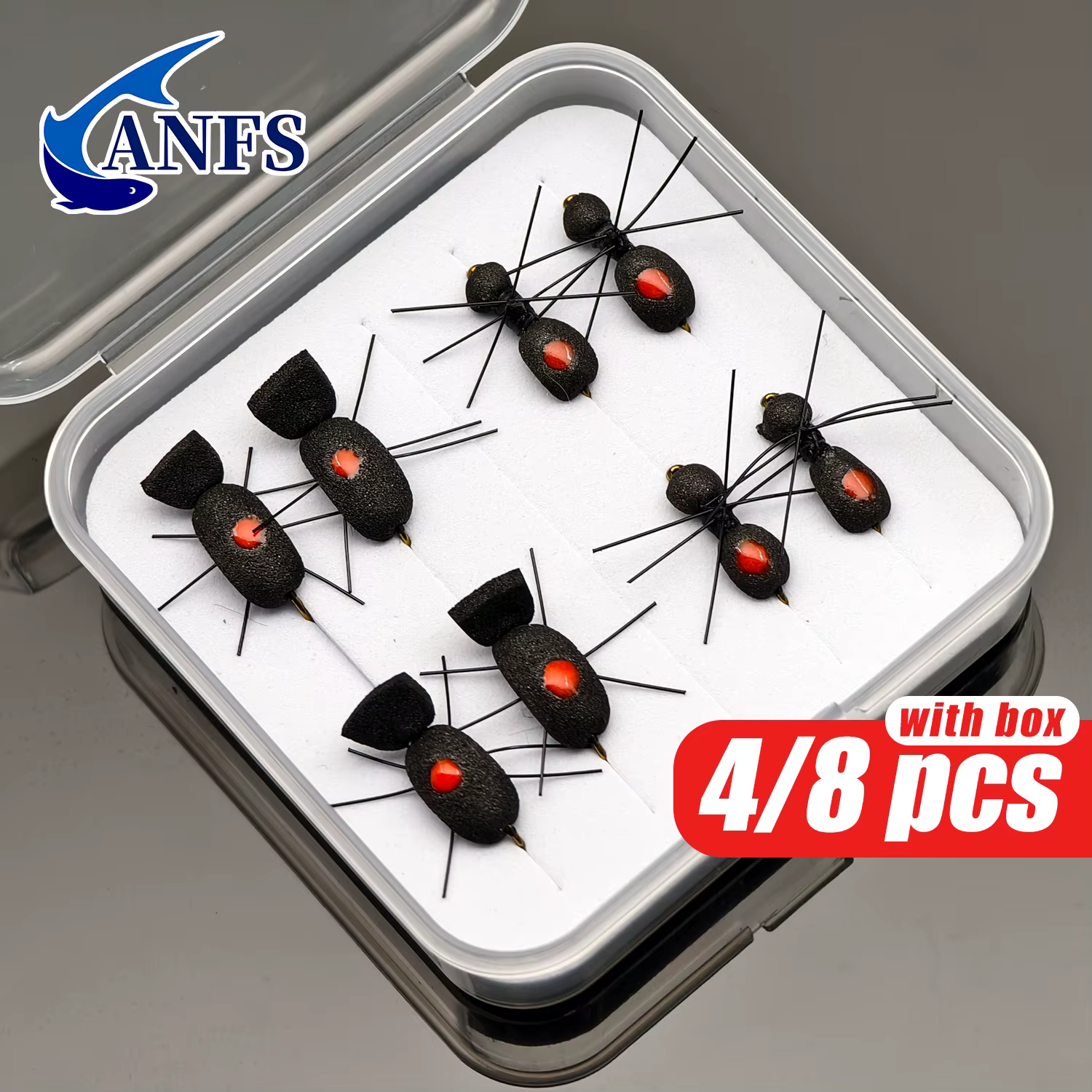 Moscas secas ANFS hormigas y escarabajos para trucha