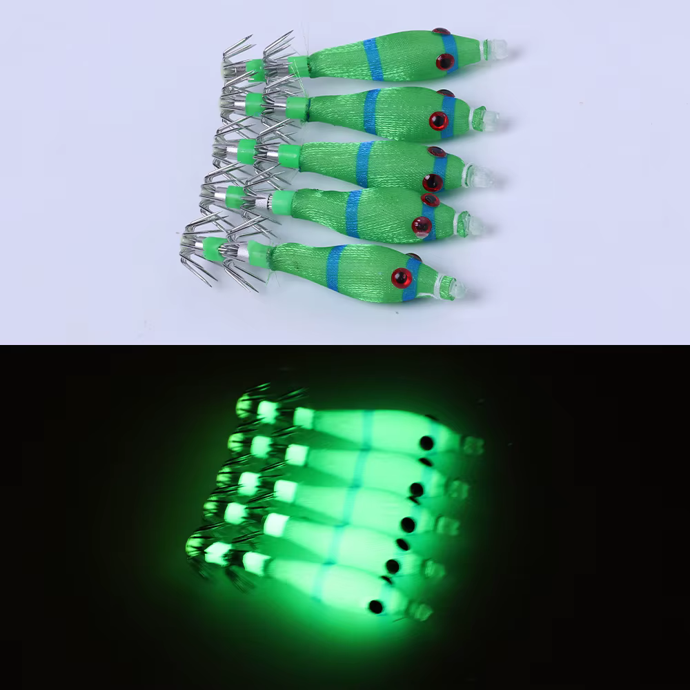 Señuelo luminoso JTUUWRAP diseñado para atraer pulpos y calamares