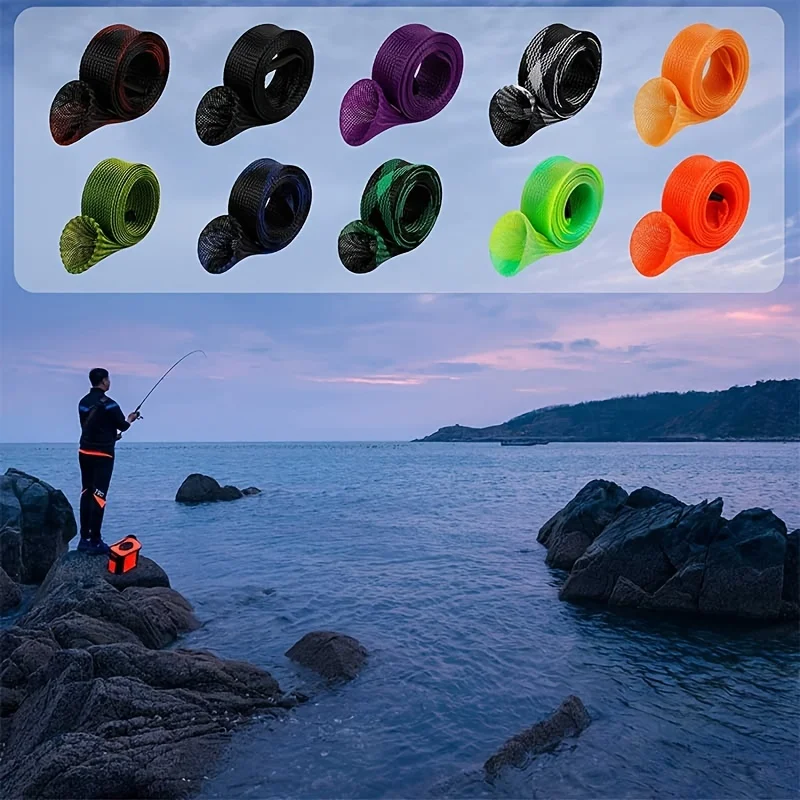 Funda caña pescar malla trenzada – Protector calcetín extremo plano - imagen 3