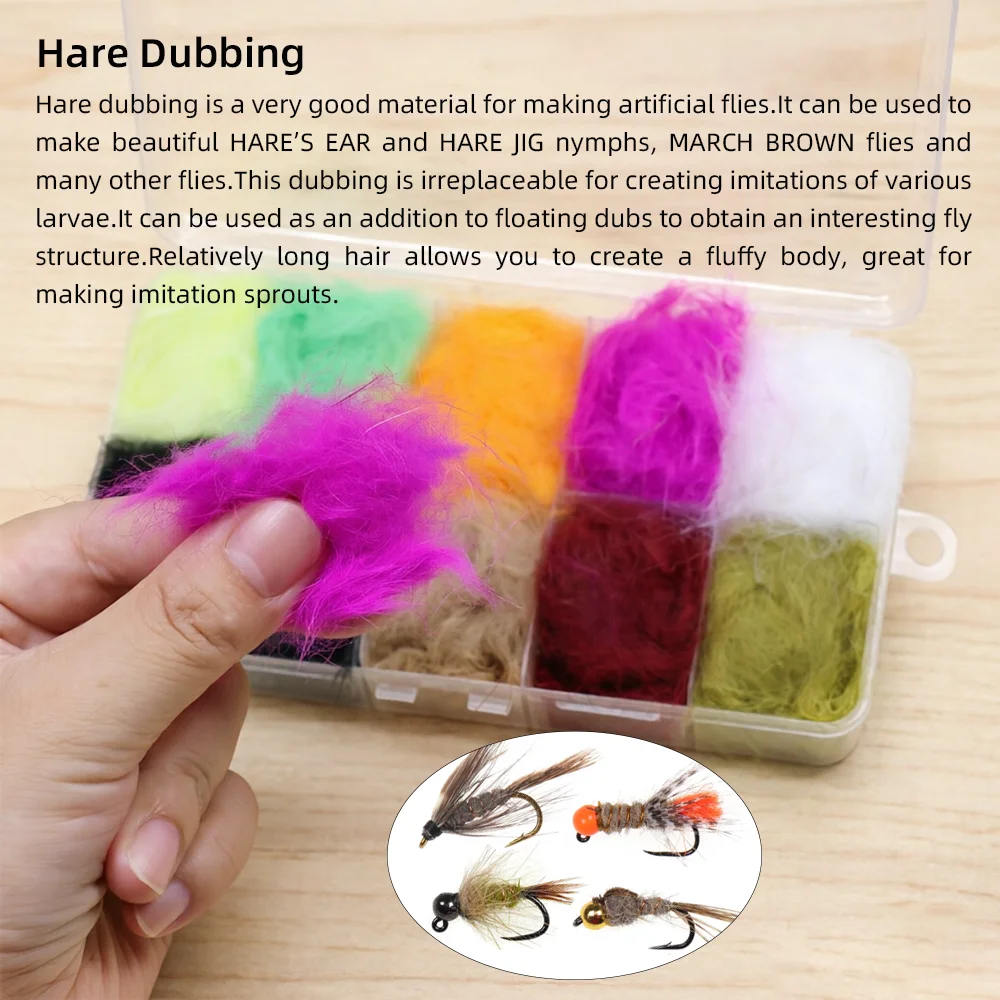 Dubbing Ice y Hare para moscas: Nymph, Scud, Streamer Minnow - imagen 4