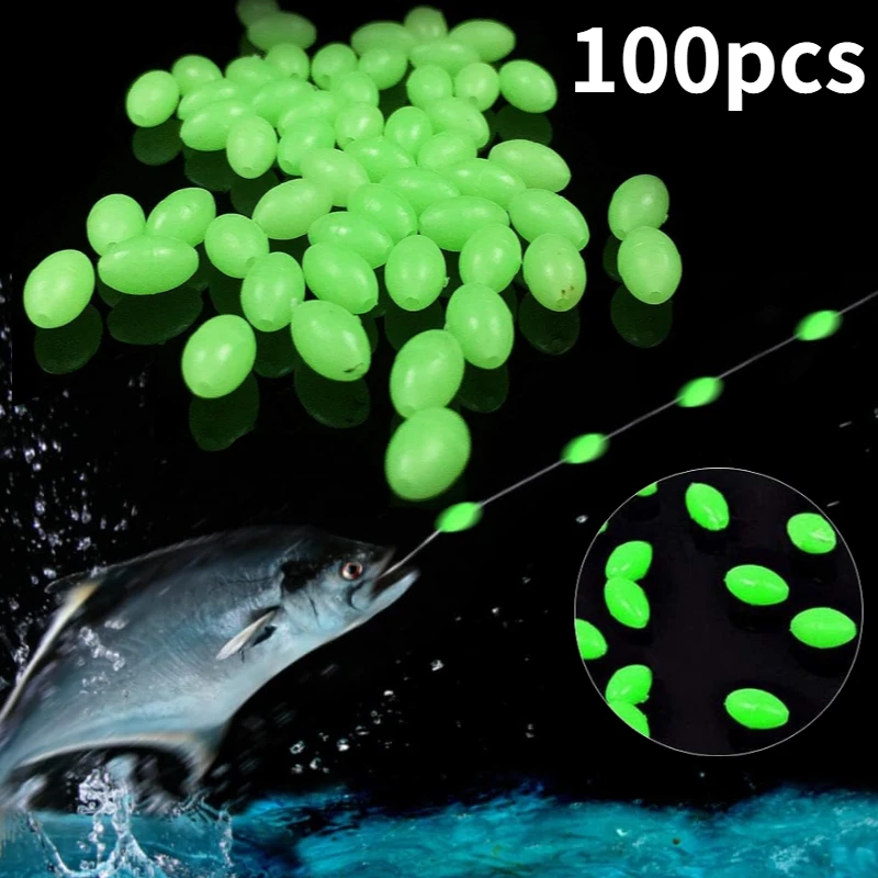 Cuentas Luminosas Ovaladas Flotantes para Aparejos de Pesca Nocturna