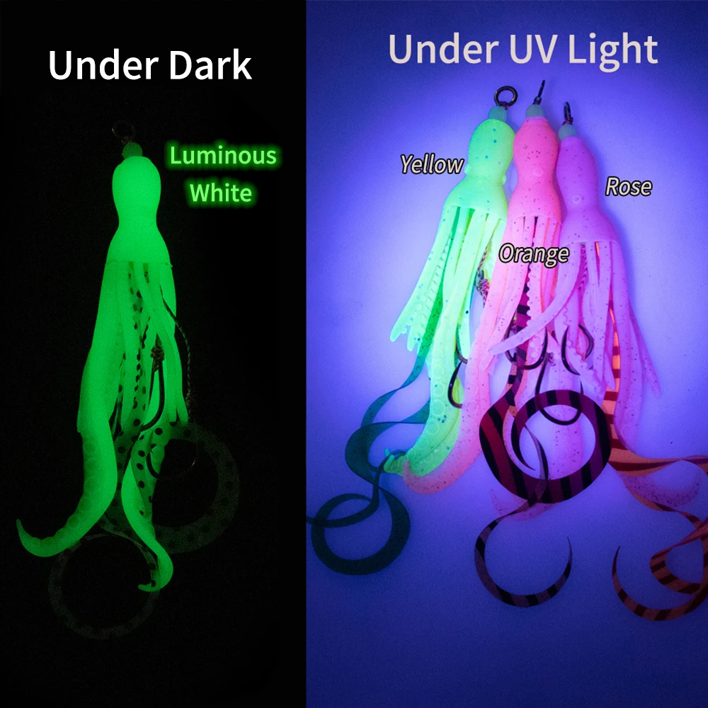 Elllv Señuelo Calamar Luminoso con Anzuelo de Asistencia para Pargo - imagen 4