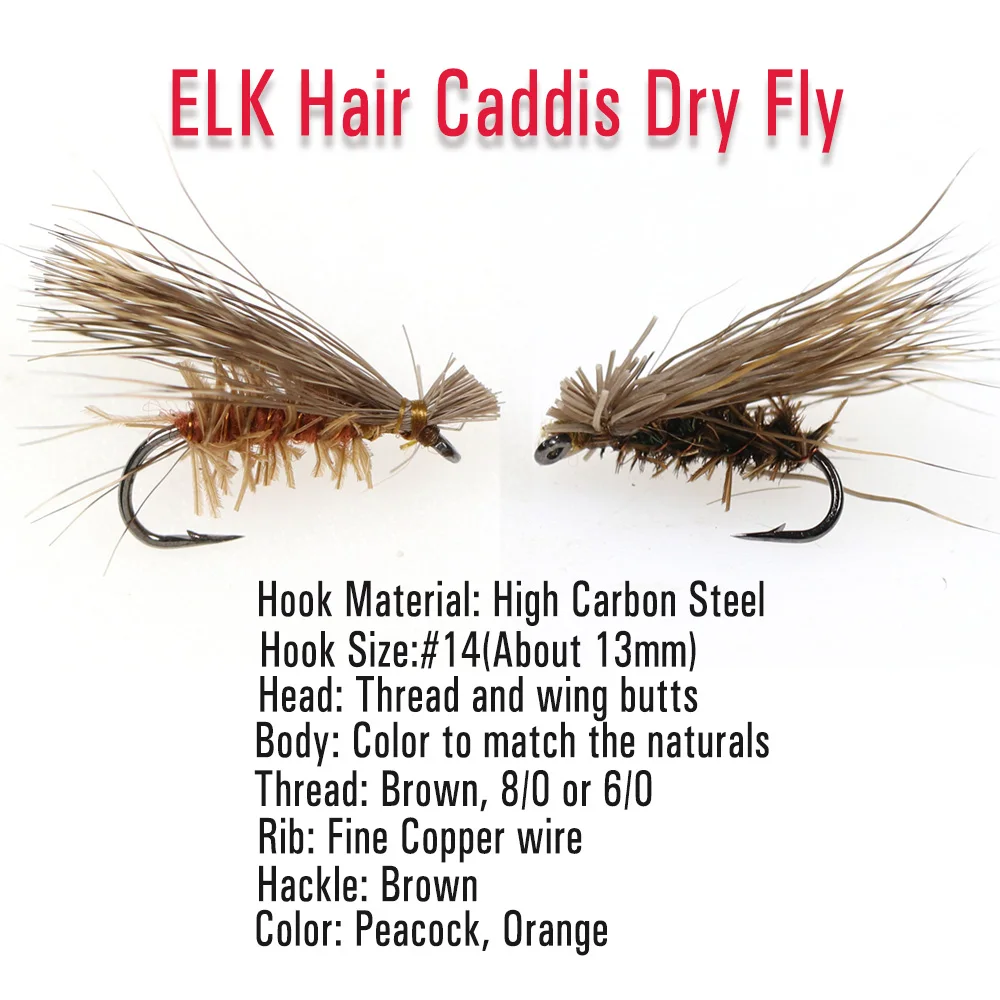 Mosca seca Caddis Vtwins de pelo de alce artificial – Cebo flotante - imagen 5