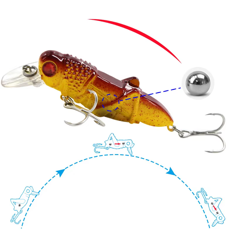 Minnow Grasshopper Señuelo Biónico para Perca con Efecto Langosta - imagen 2