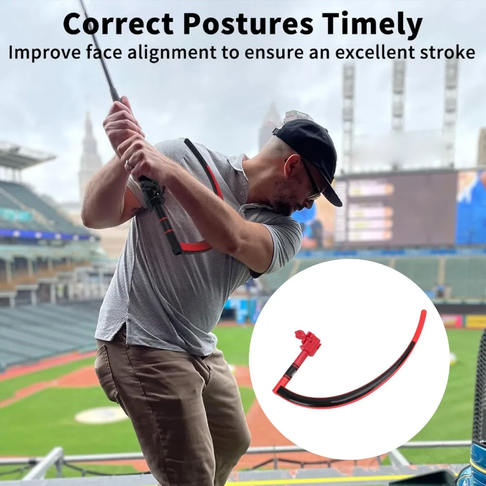 Entrenador de swing curvo de goma rojo/negra con fijación - imagen 3