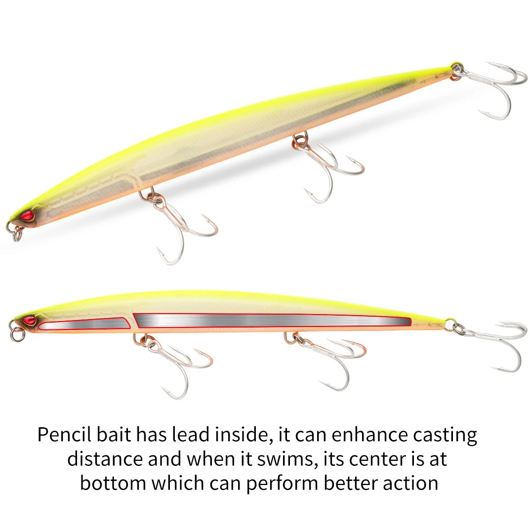 Minnow Jerkbait pesado hundimiento rápido para pesca de lubina - imagen 5