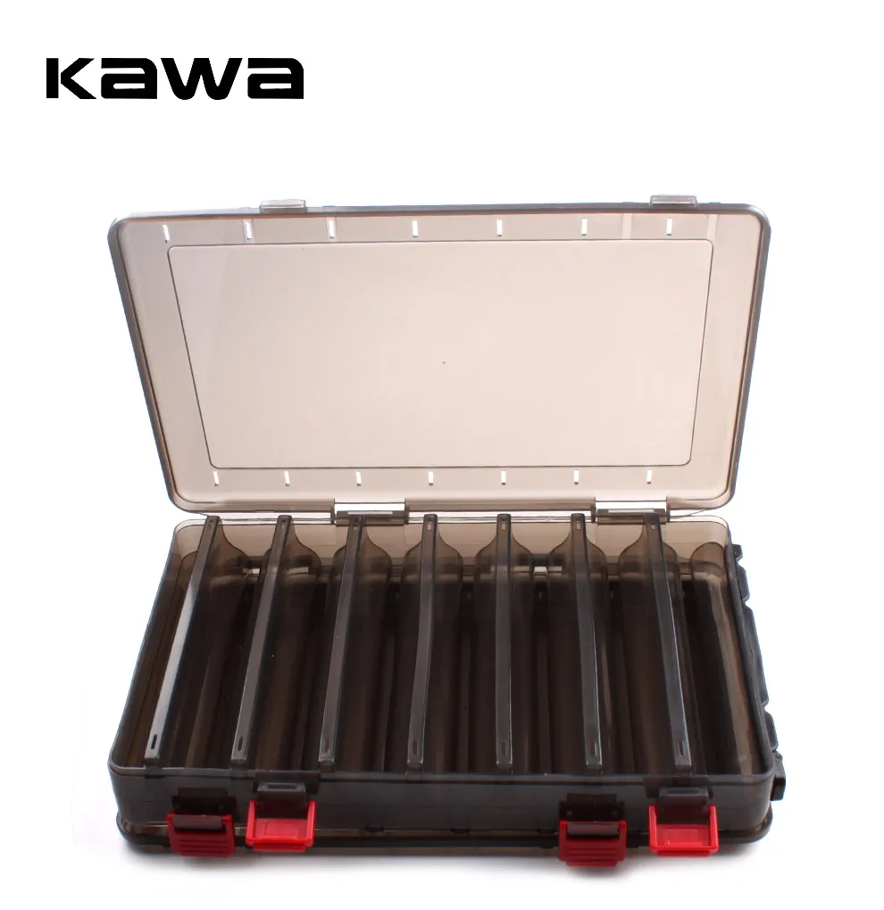 Caja de pesca Kawa doble cara con compartimentos transparentes