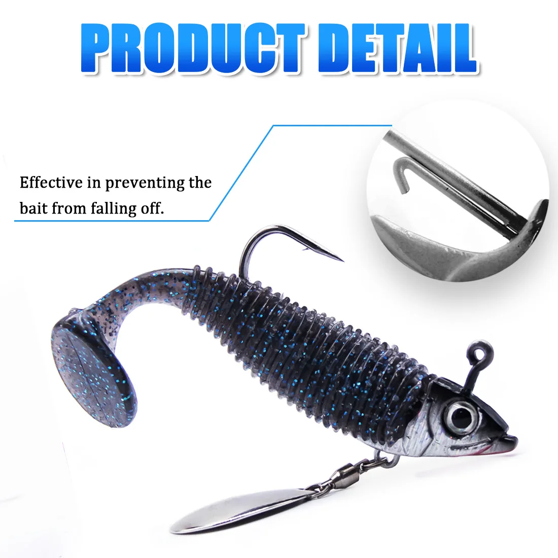 Anzuelo FishTrip Swimbait triangular para vinilo lubina - imagen 2