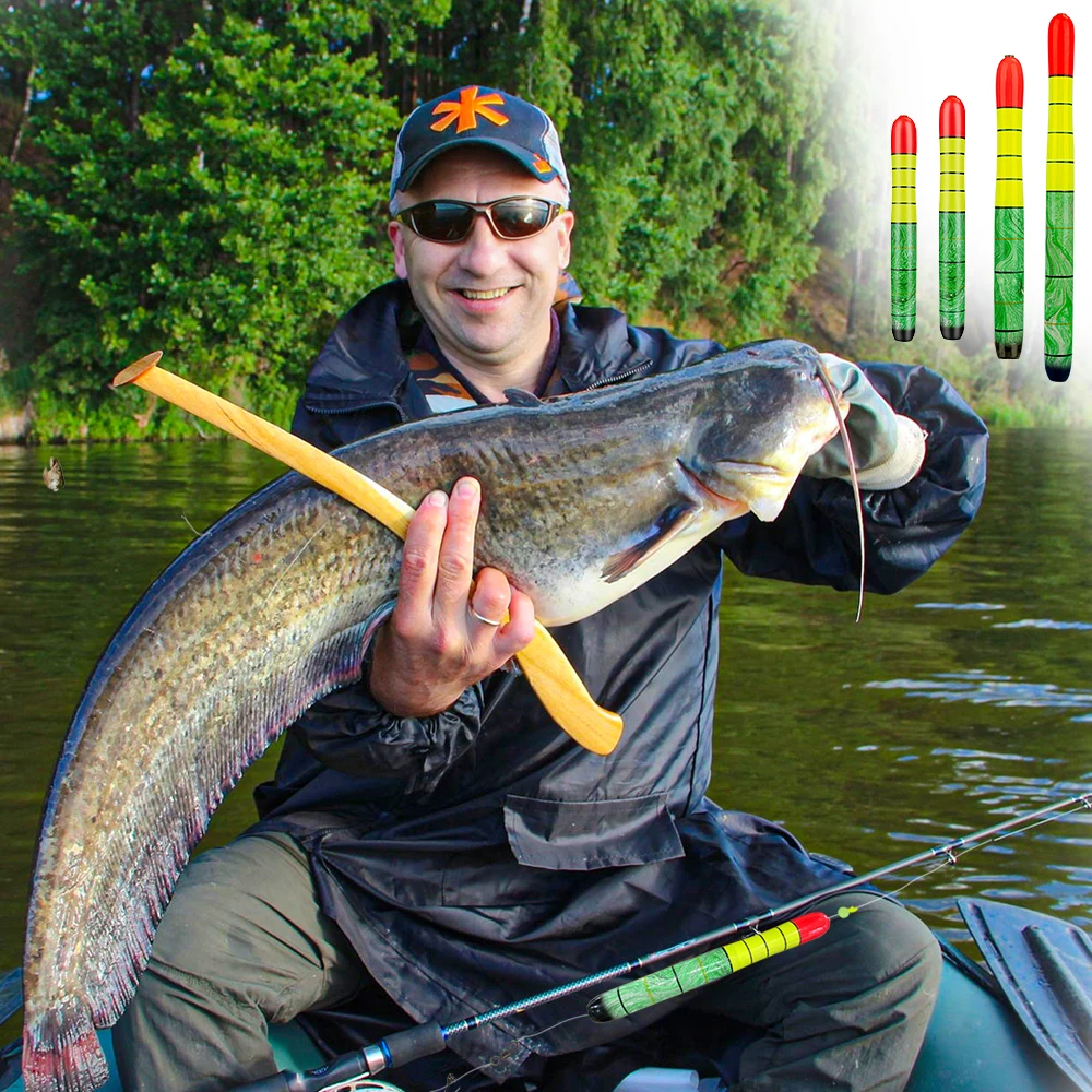 Flotador THKFISH de madera de tung en uso en lago