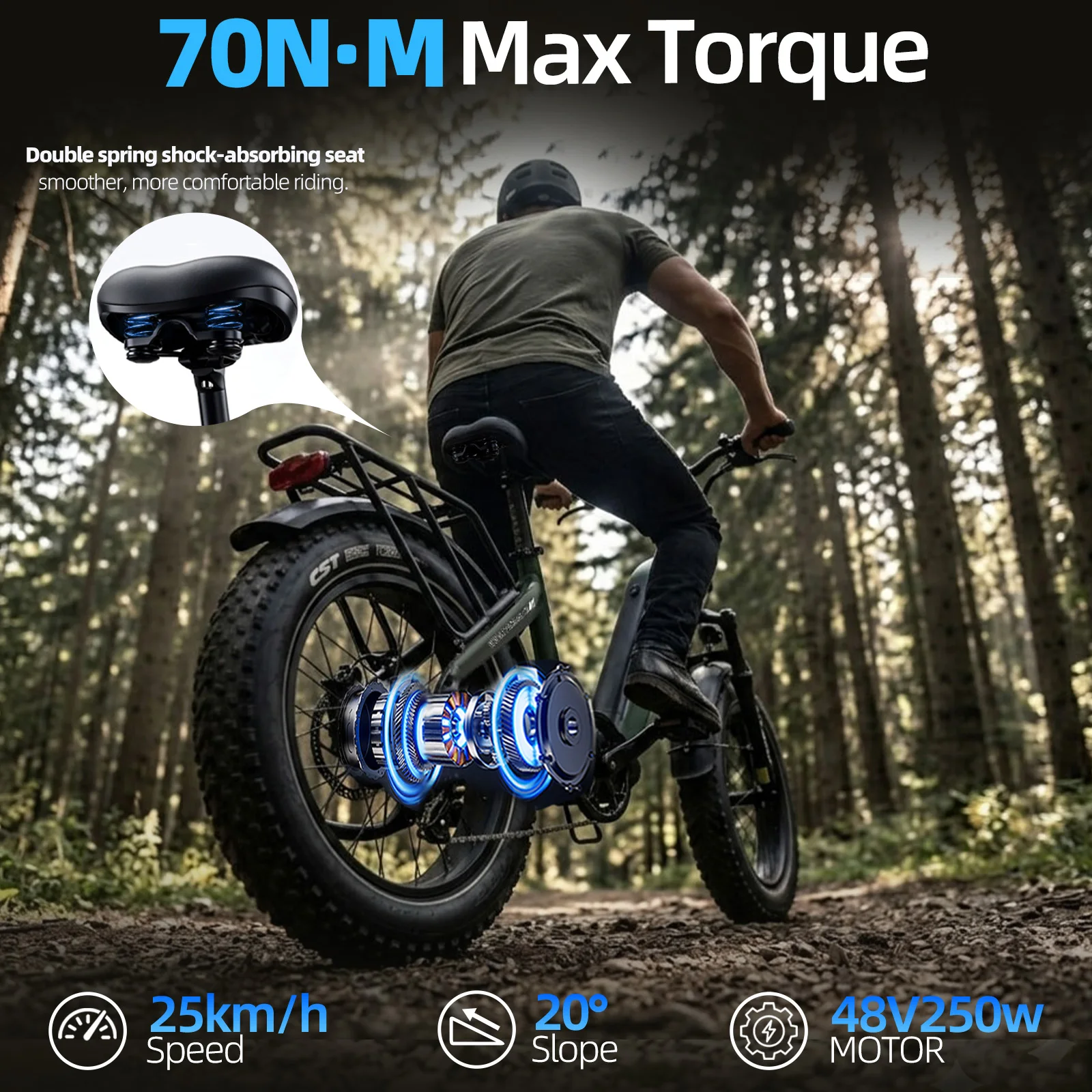 Bicicleta eléctrica plegable TTGO F6 Boost terreno freno hidráulico - imagen 3