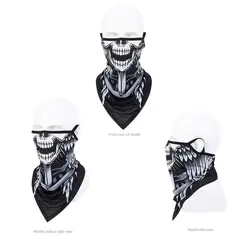 Máscara deportiva transpirable de malla con estampado calavera