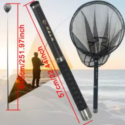 MBLN Sacadera telescópica de carbono para rockfishing de 6,4 m