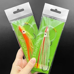 Anzuelos Sabiki con luz para caballa, señuelo blando calamar