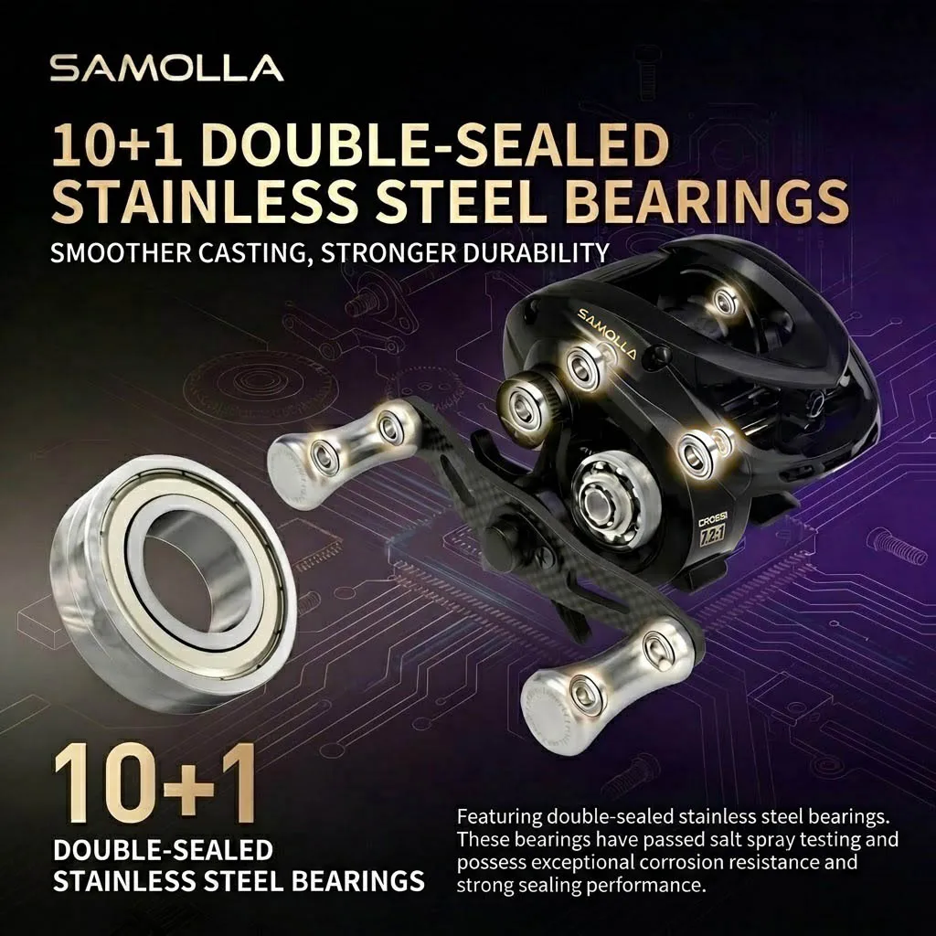 Carrete ultraligero SAMOLLA para agua salada en fibra de carbono - imagen 3