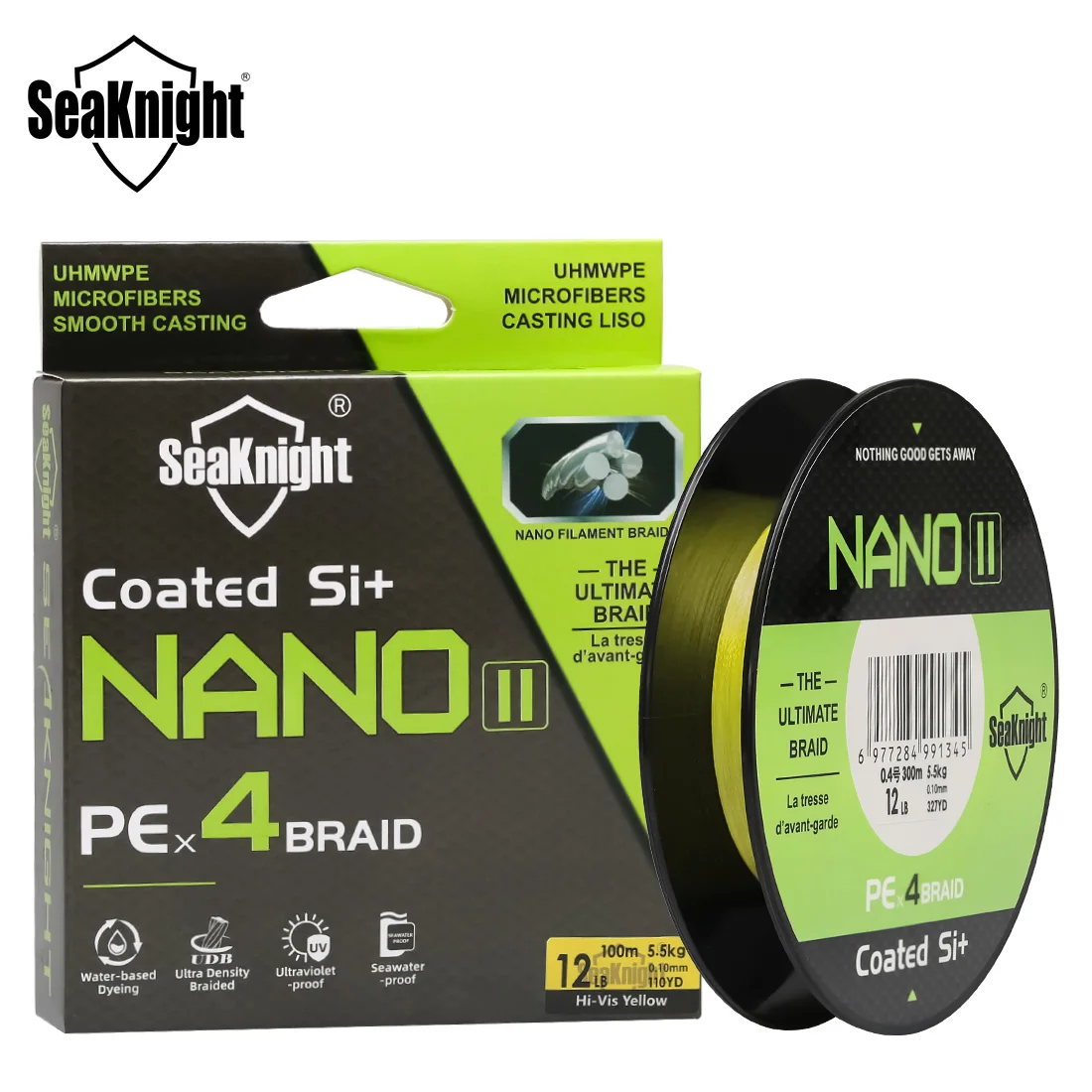 SeaKnight NANO II – Sedal trenzado multifilamento 4 cabos para mar