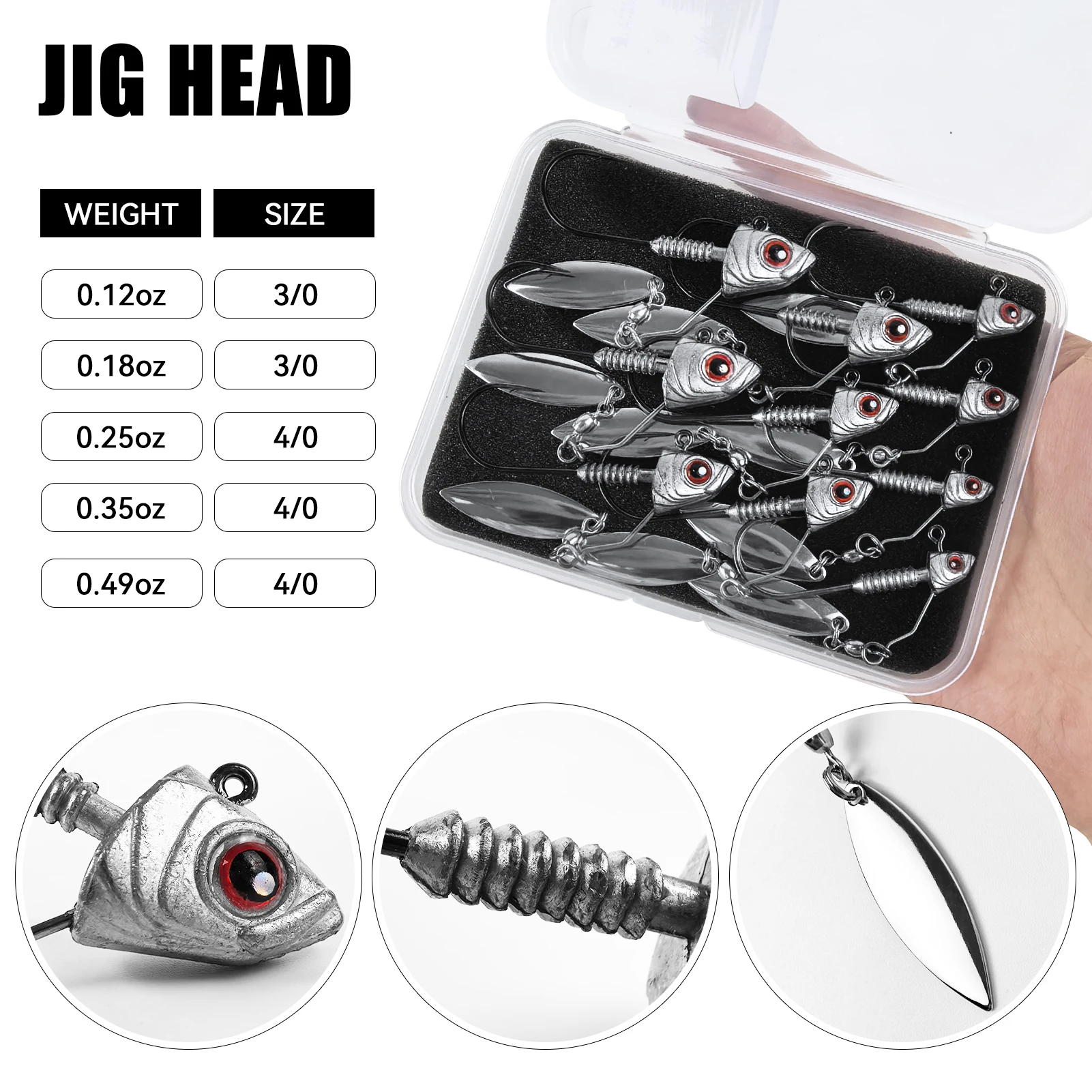Jigs Underspin con cuchilla Free Fisher para agua salada - imagen 2