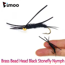 Bimoo Señuelos Ninja Stonefly Trucha Cabeza Latón Hundimiento Rápido