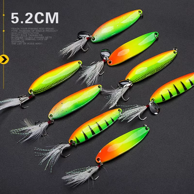 Kit 8 señuelos cuchara para jigging – wobblers 4 colores - imagen 5