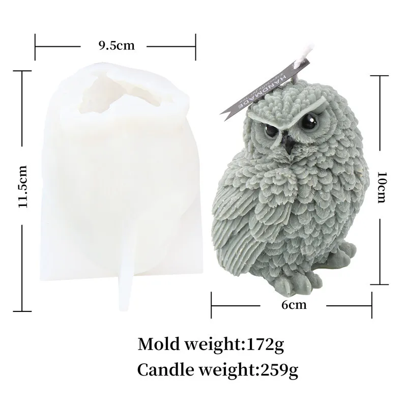 Molde de silicona 3D búho para resina DIY: adornos y jabones - imagen 2
