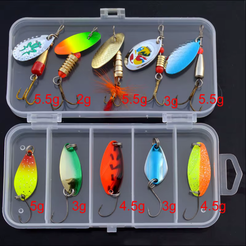 Kit cucharas giratorias coloridas – Señuelos artificiales para pesca - imagen 2