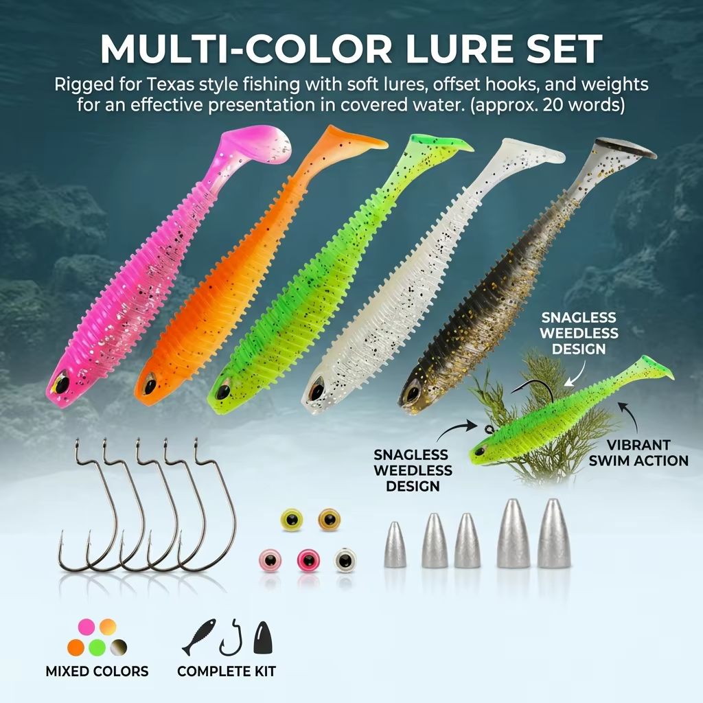 Vinilos Texas Rig Anti-Enganches para Lubina – Señuelos Suaves - imagen 4