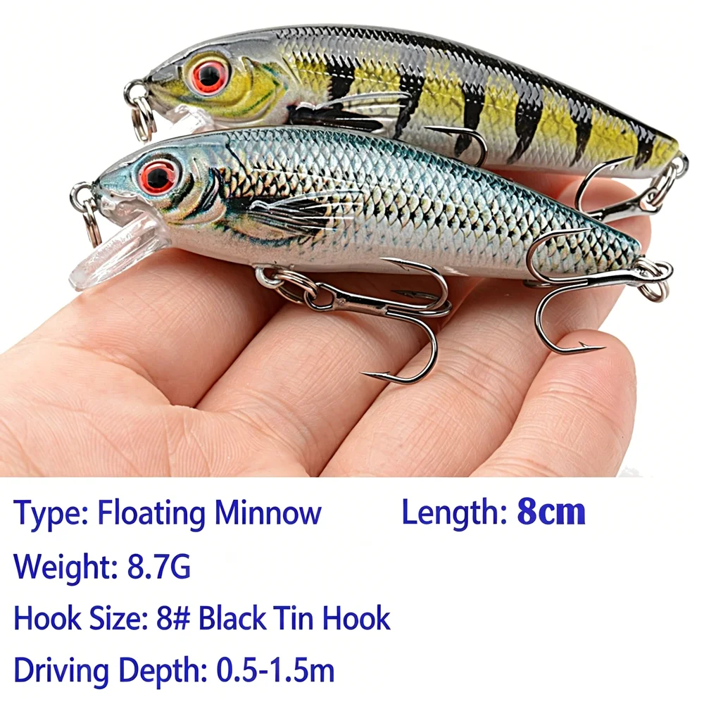 Wobblers Minnow para lubina y perca, acción Jerkbait - imagen 4