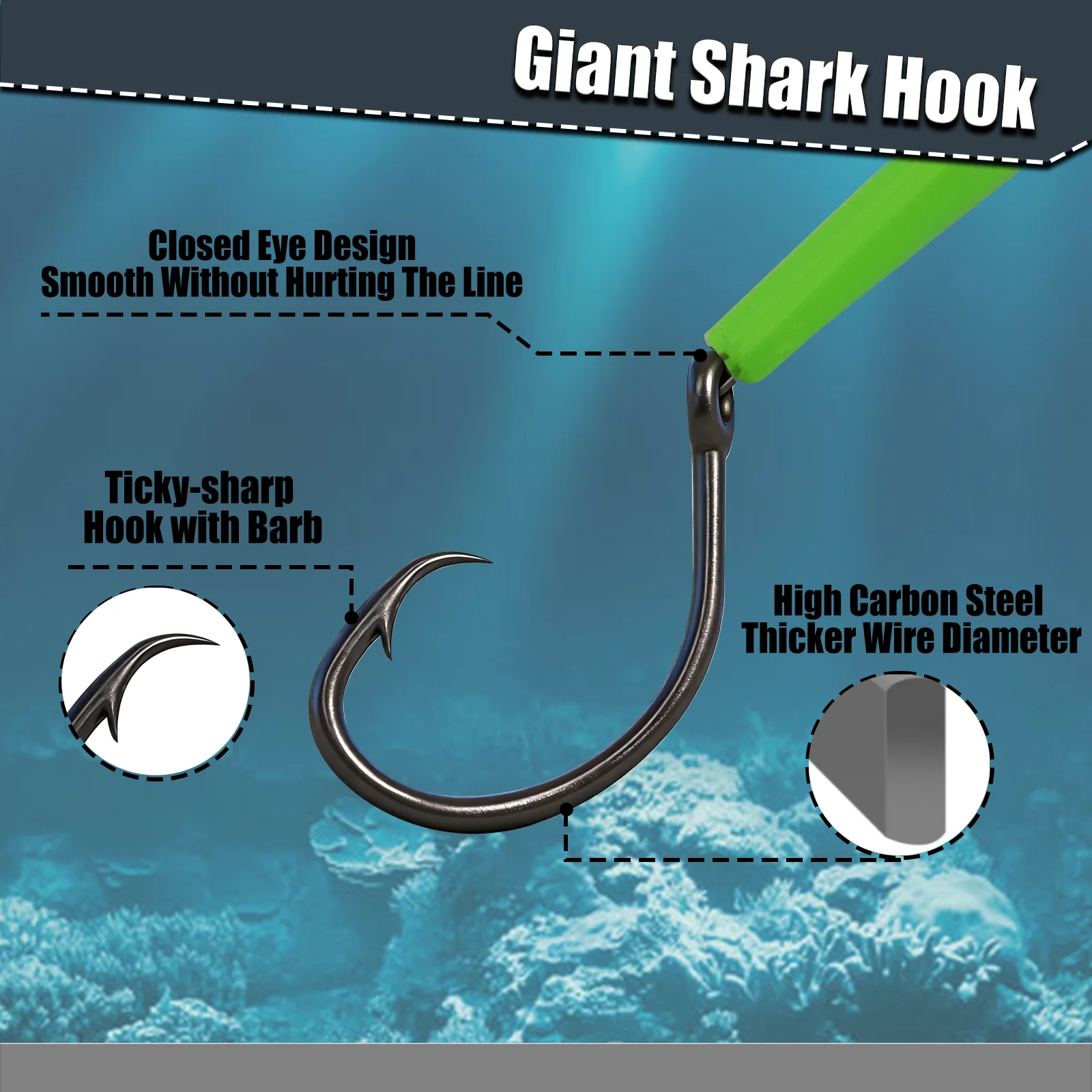Equipo de pesca profunda para tiburón: anzuelo y fundas PVC luminosas - imagen 5