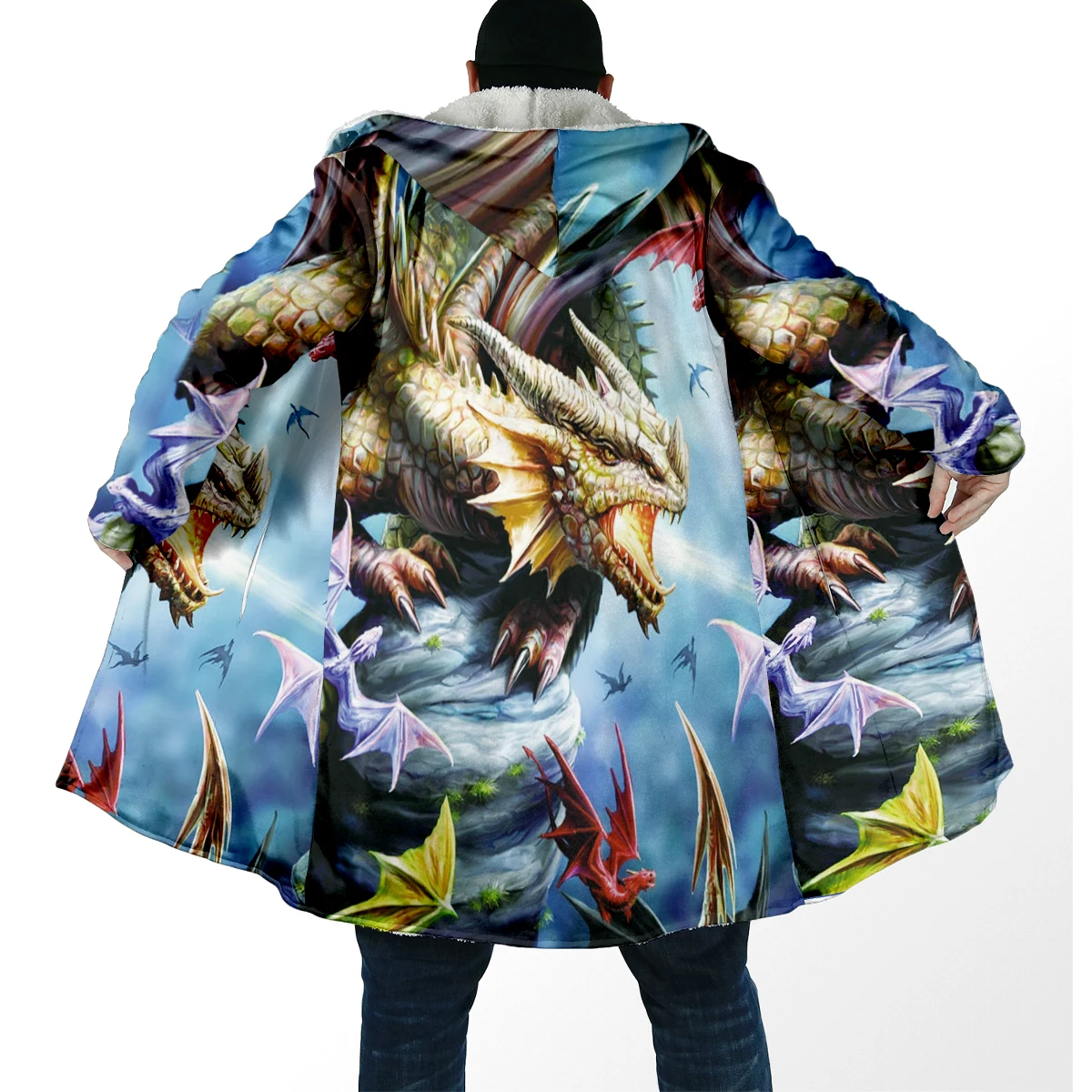 Chaqueta impermeable pesca invierno con capucha – Forro lana dragón 3D