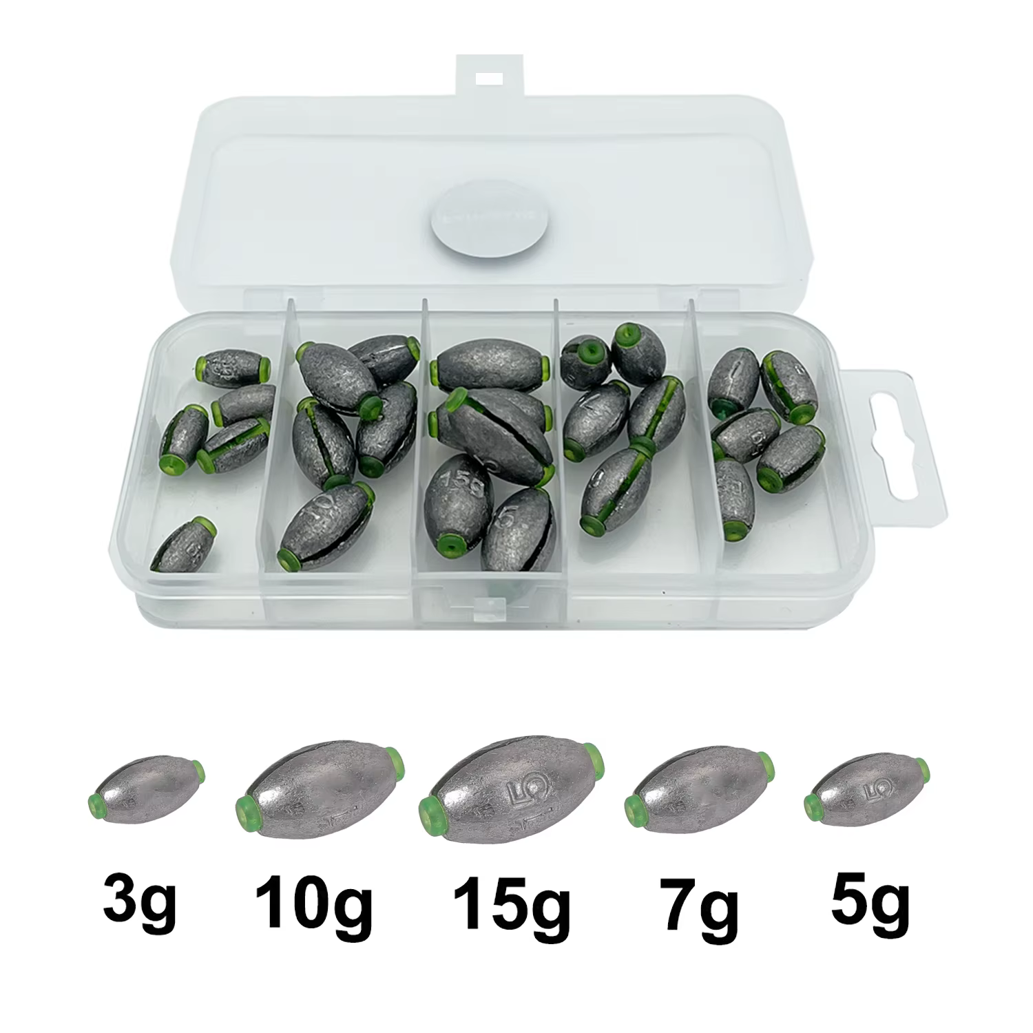 Plomada oliva desmontable Bullet Seed – para lucio