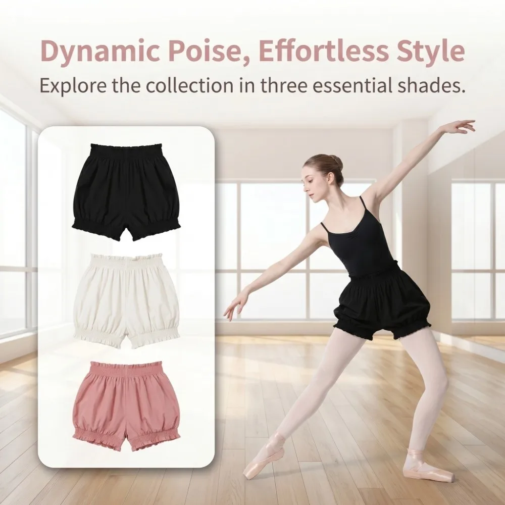 Shorts de Pilates cintura alta elástica nailon para ballet - imagen 2