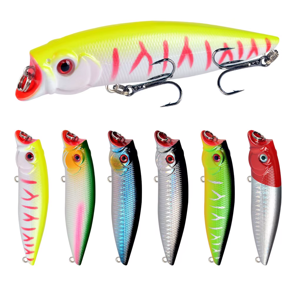 Señuelo popper de pesca ABS duro Wobbler Rattlin Crankbait Minnow