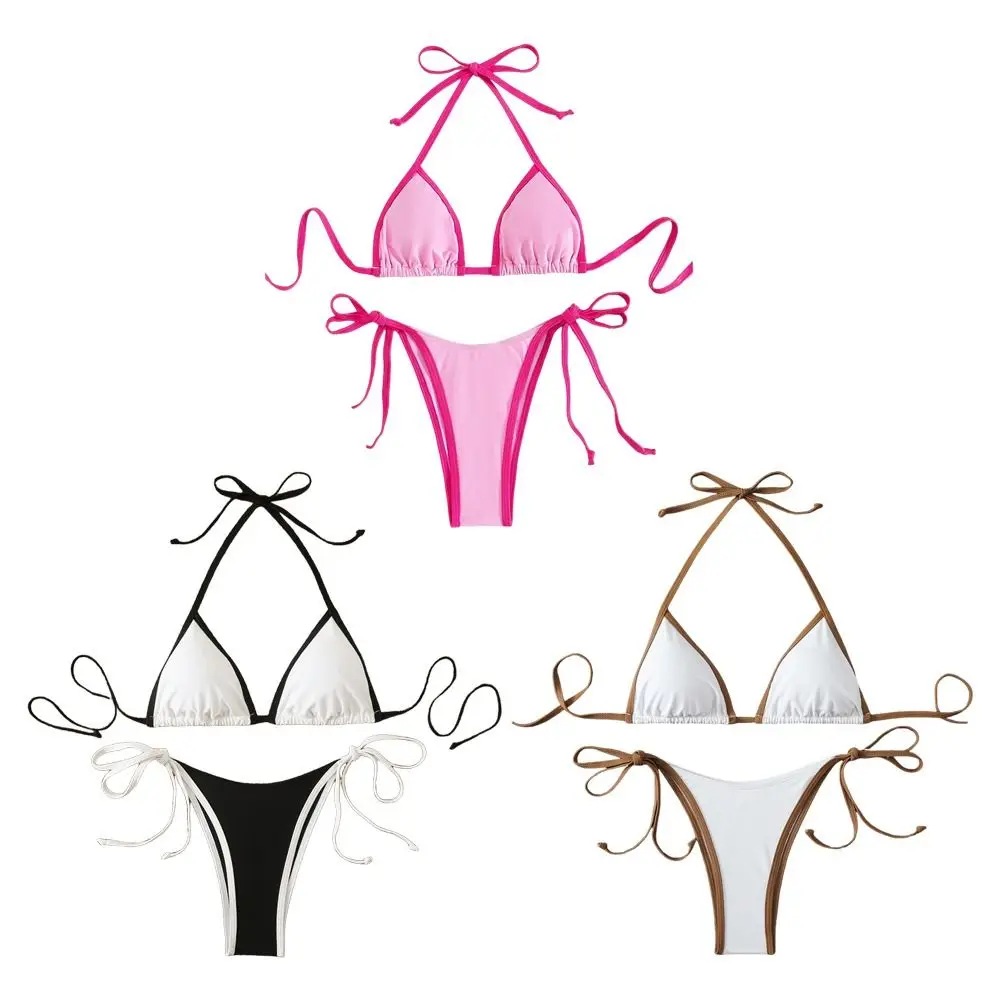 Detalle del tejido y costuras del bikini