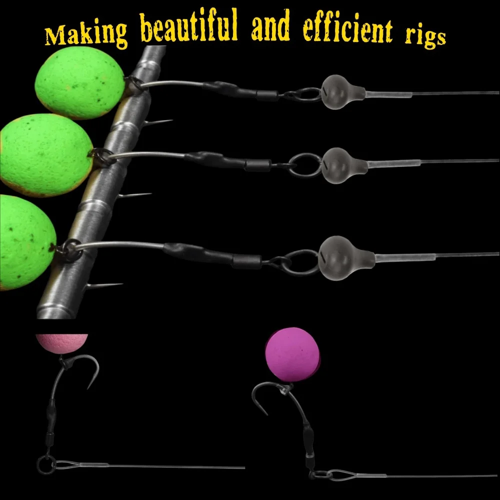 Líder Chod Rig Fluorocarbono Flocked – Cuentas de tungsteno para carpa - imagen 4