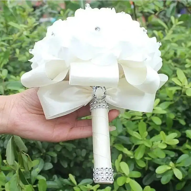 Ramo de rosas de cristal con perlas simuladas para boda y San Valentín - imagen 5
