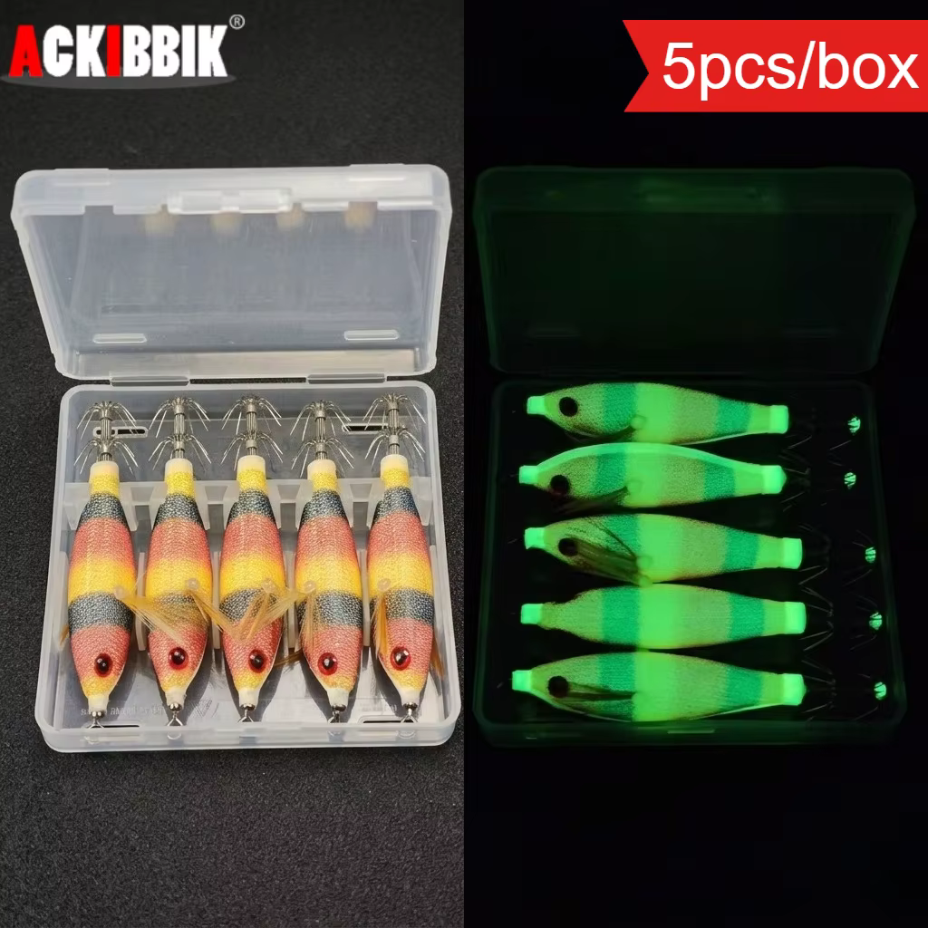 Señuelo calamar Egi luminoso para pulpo – camarón madera - imagen 5