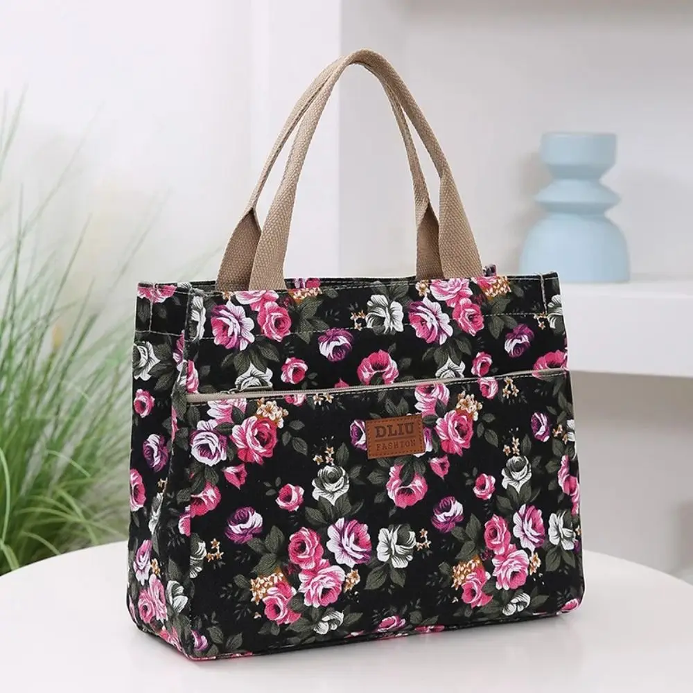 Bolsa de lona floral étnica para picnic y viajes, gran capacidad - imagen 3