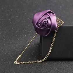 Broche de flores rosas con lazo – Accesorio para traje unisex