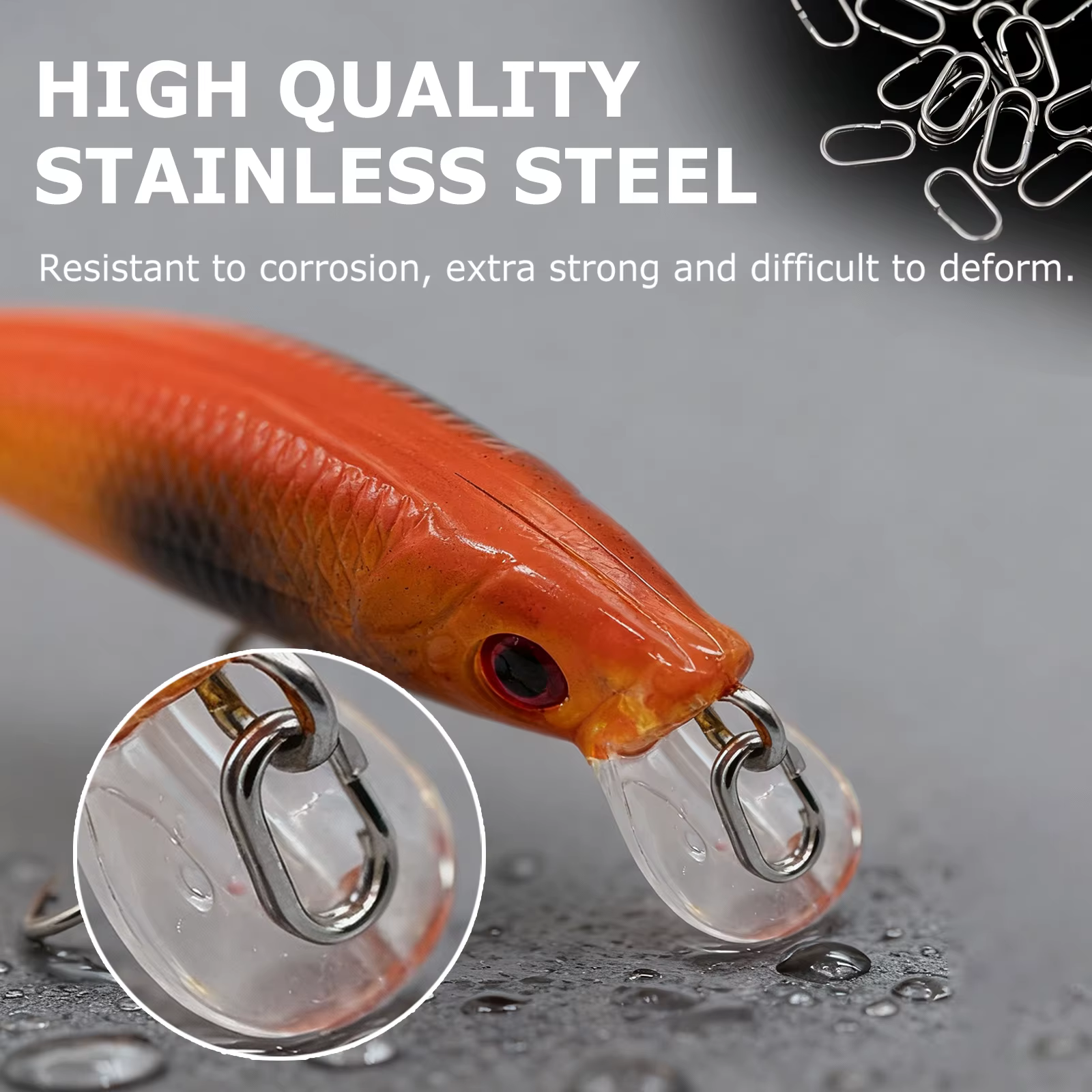 Anillos Divididos Ovalados 9KM – Acero Inoxidable para Lubina y Agua Salada - imagen 3