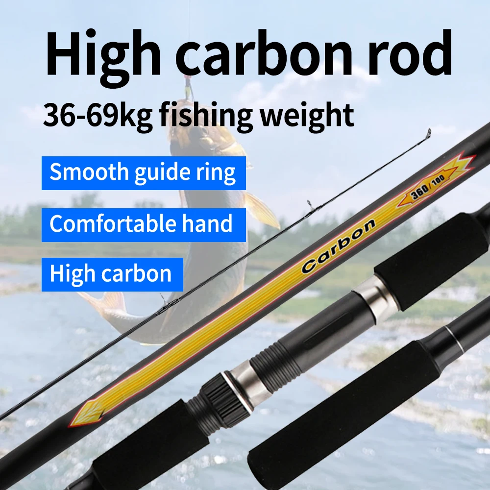 Caña Carpa Viaje 3 Secciones Rollfish Carbono Spinning 3,9m Lance Largo - imagen 4
