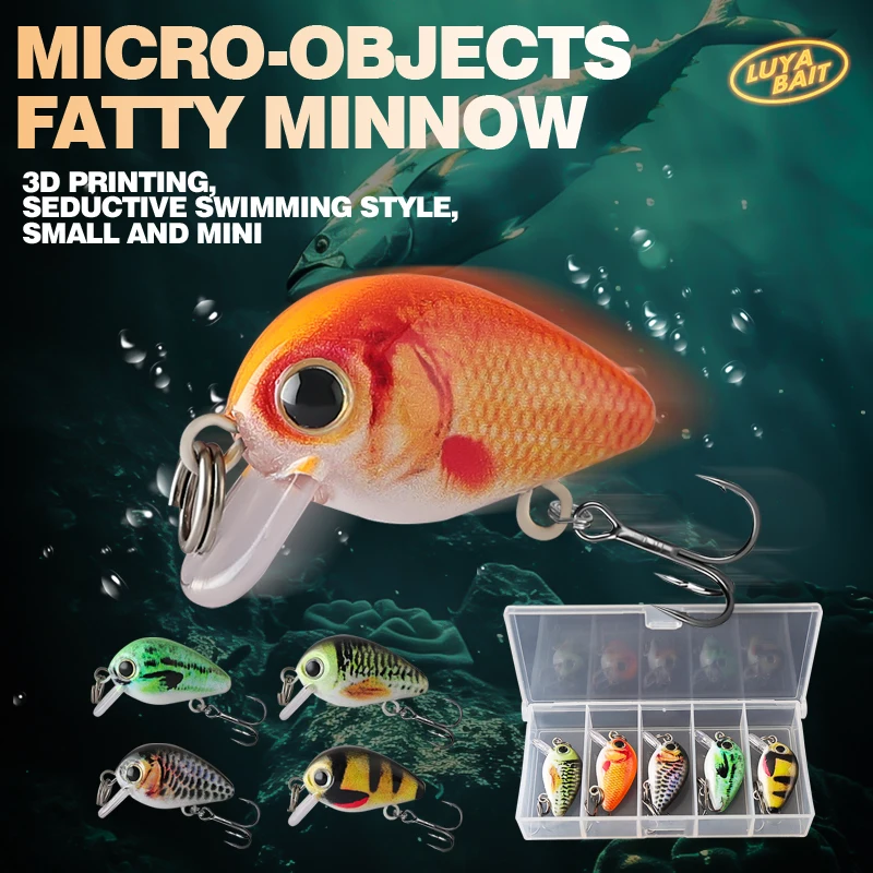 TAIYU Micro Minnow Crankbait señuelo para lubina y trucha de río
