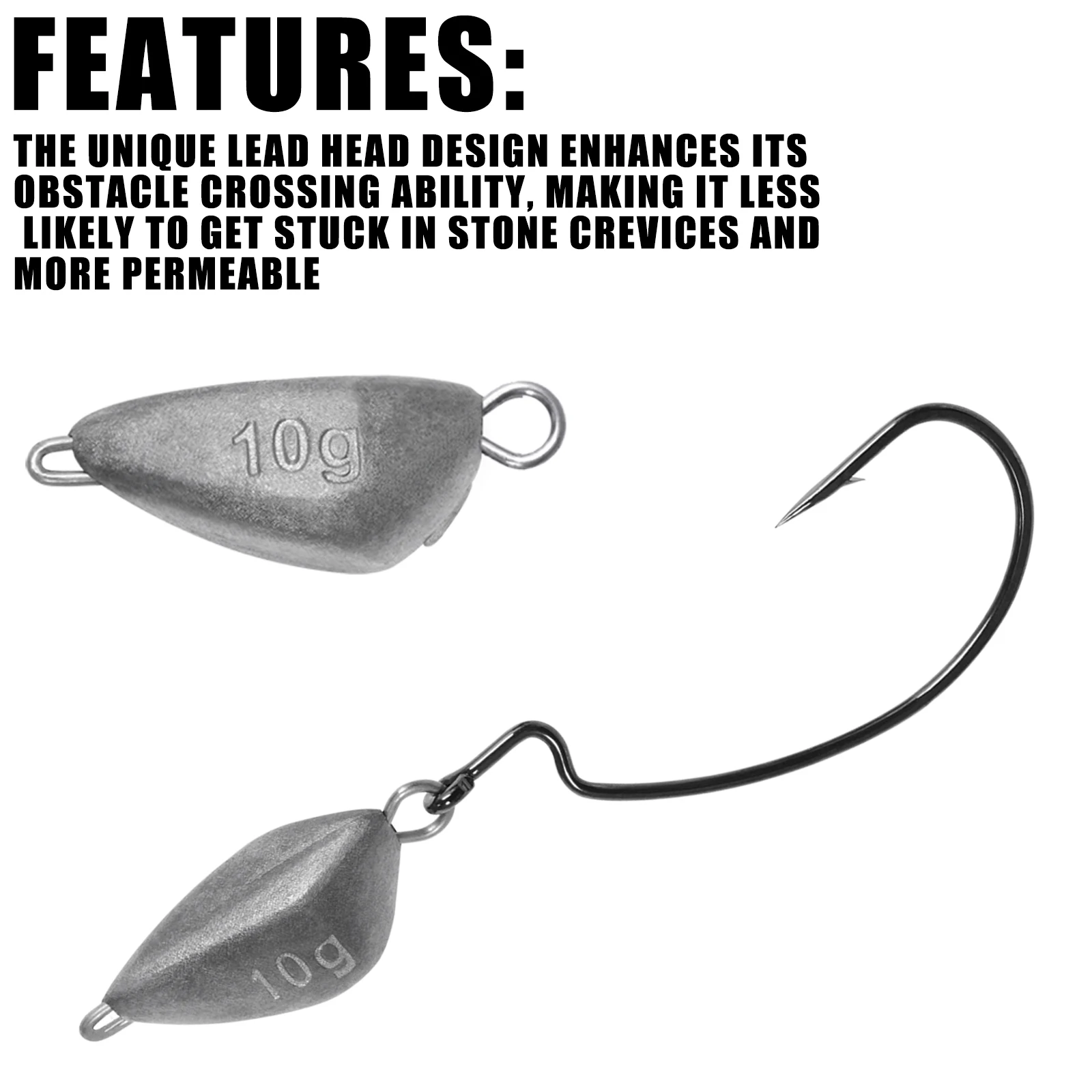 Jig Head Samolla – Plomo de pesca para aparejos de vinilo y crank - imagen 4
