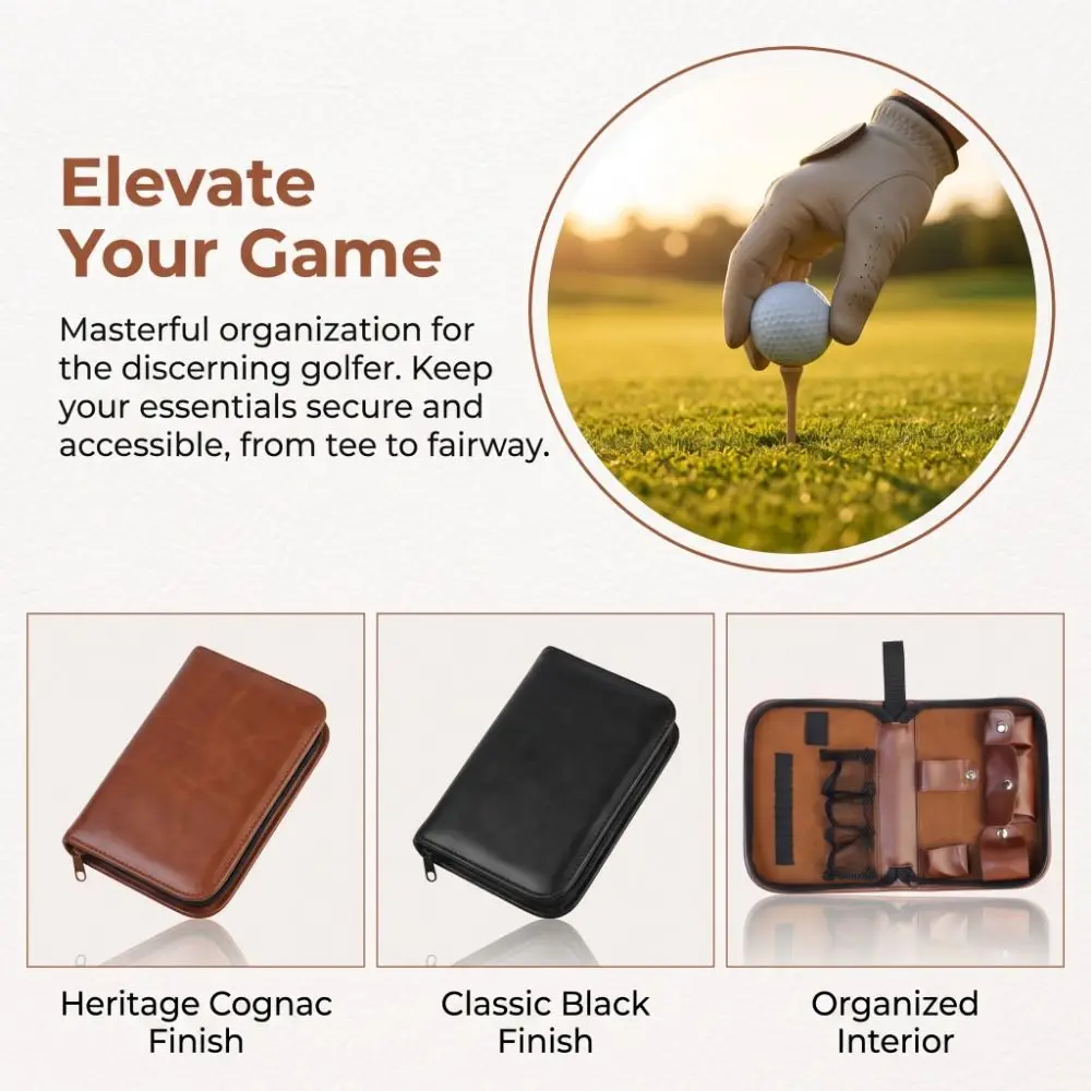 Estuche cuero antiarañazos para accesorios de golf, gran capacidad - imagen 4