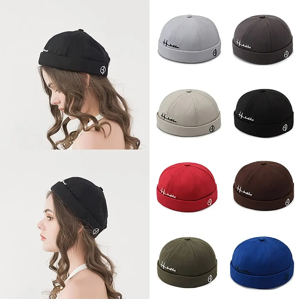 Gorra Docker de algodón con letras urbanas unisex, color liso - imagen 5